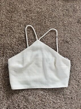 Lulu's Cream Textured Cropped Tank Top